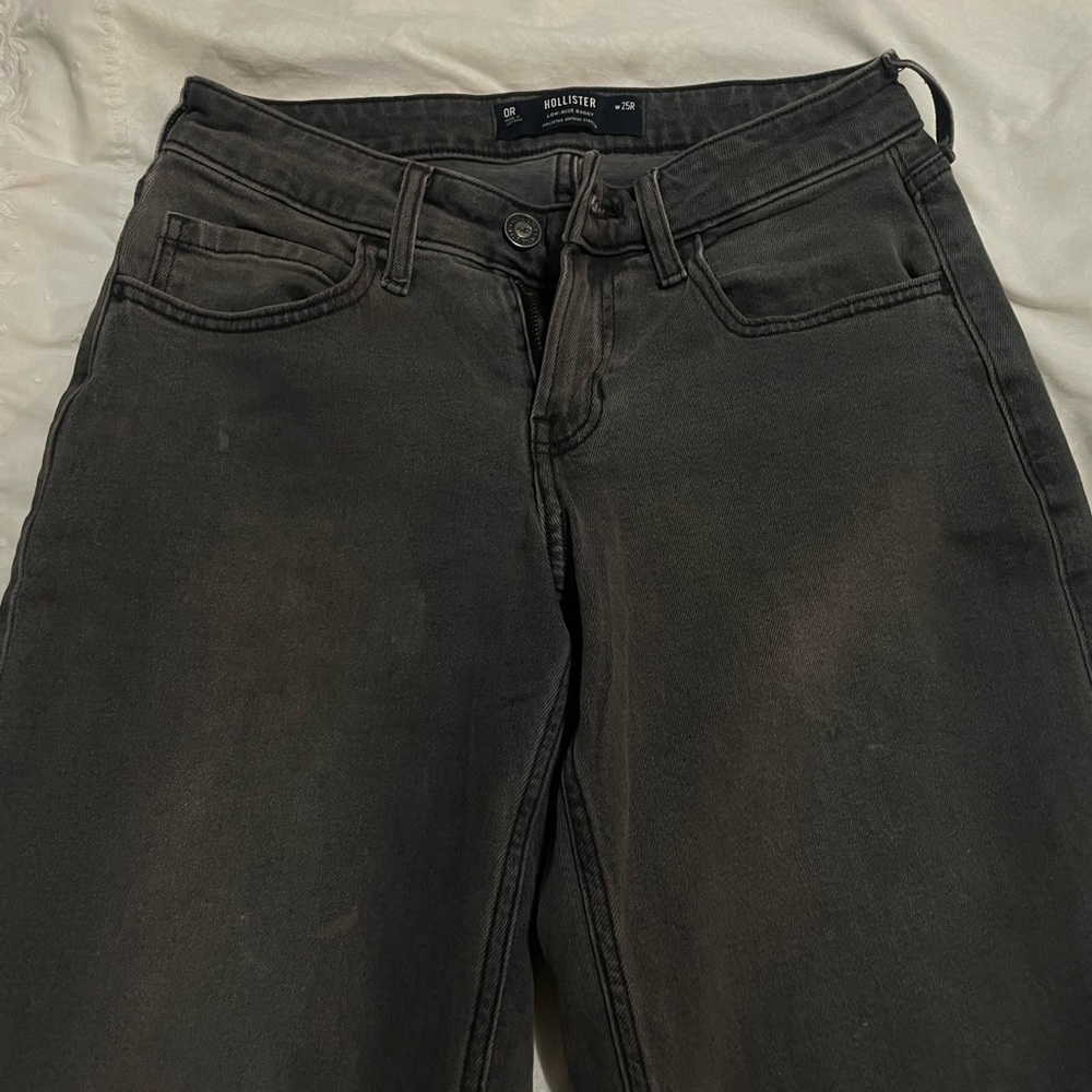 Hollister Women Dark Gray Slim low rise Straight Jeans size 25